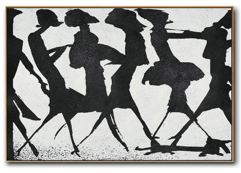 Handmade Large Contemporary Art,Hand-Painted Horizontal Minimal Figurative Art On Canvas,Abstract Paintings On Sale